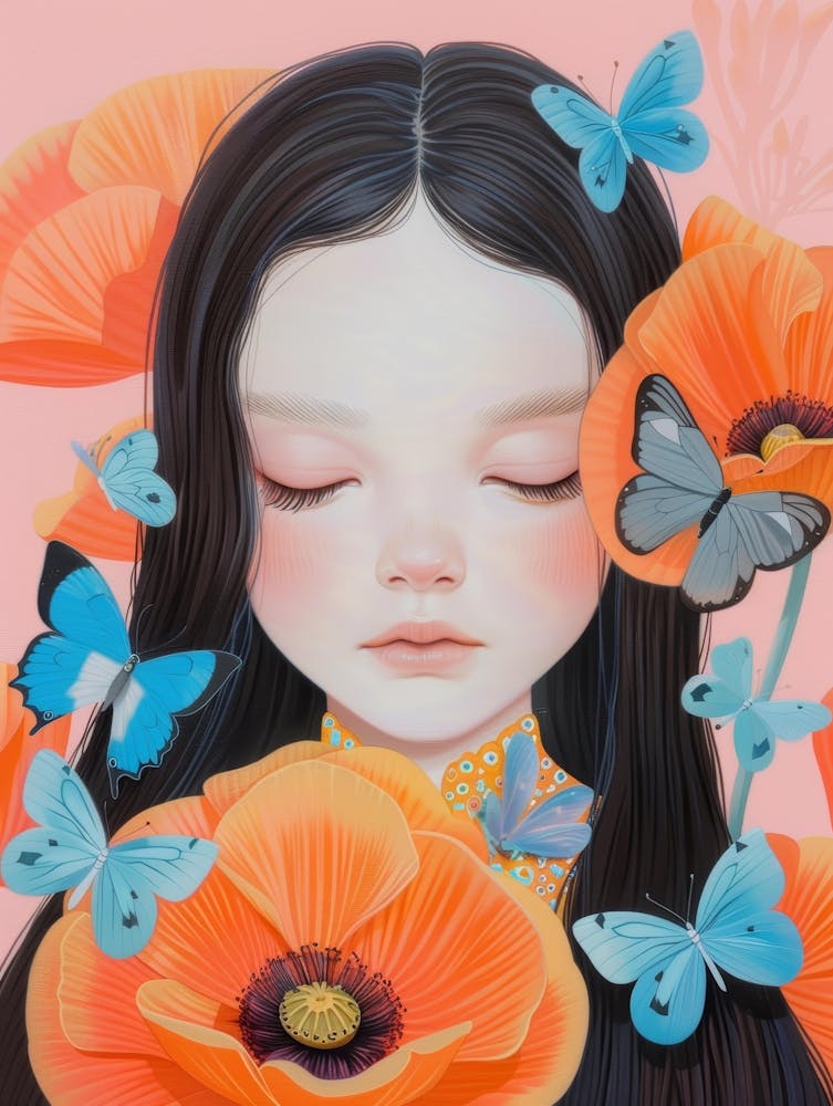 Poppies And Butterflies 4