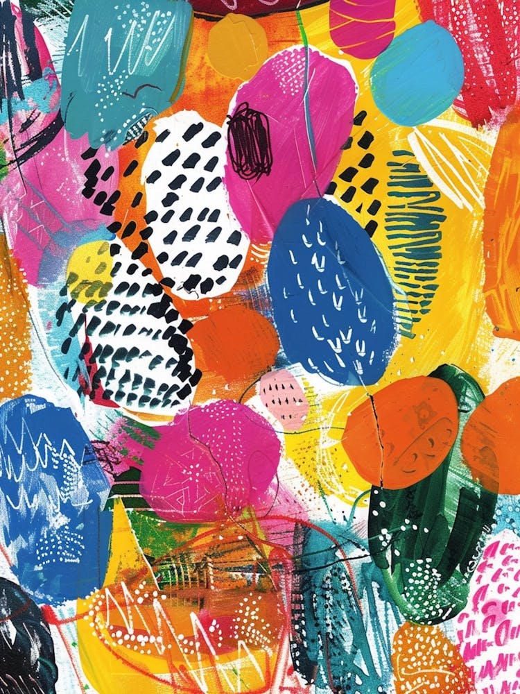Abstract Jelly Bean Pattern Painting