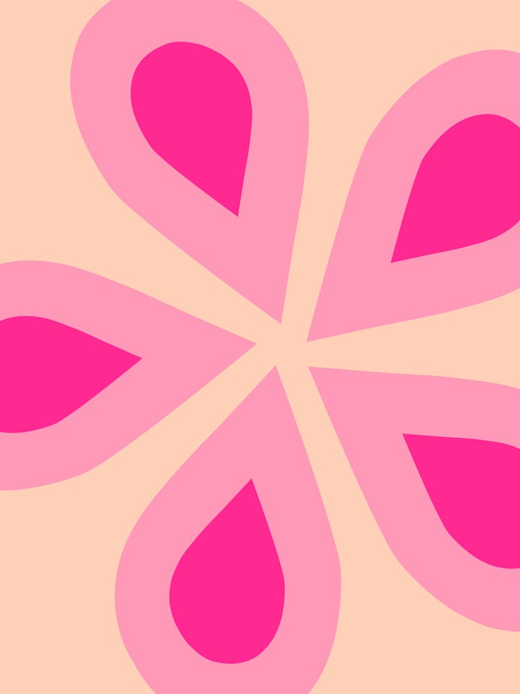 Orange And Pink Floral