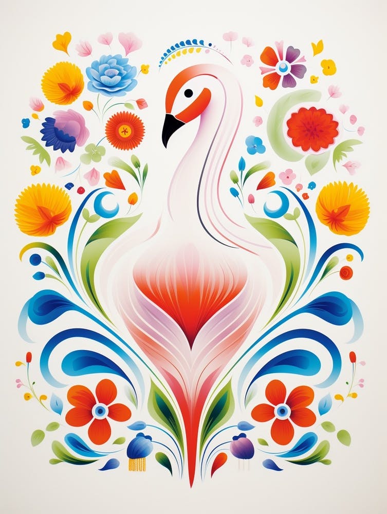 Scandinavian Bird Illustration Swan 2