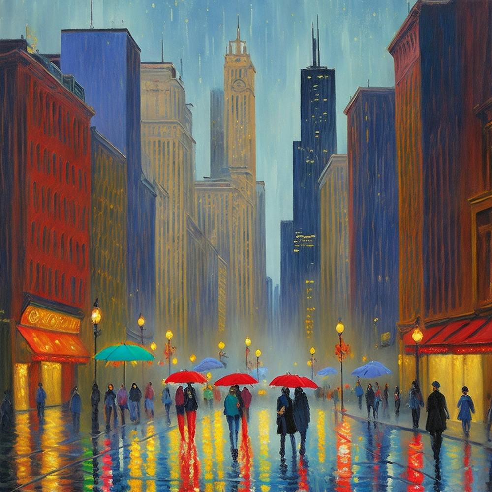 A Bustling Chicago Street