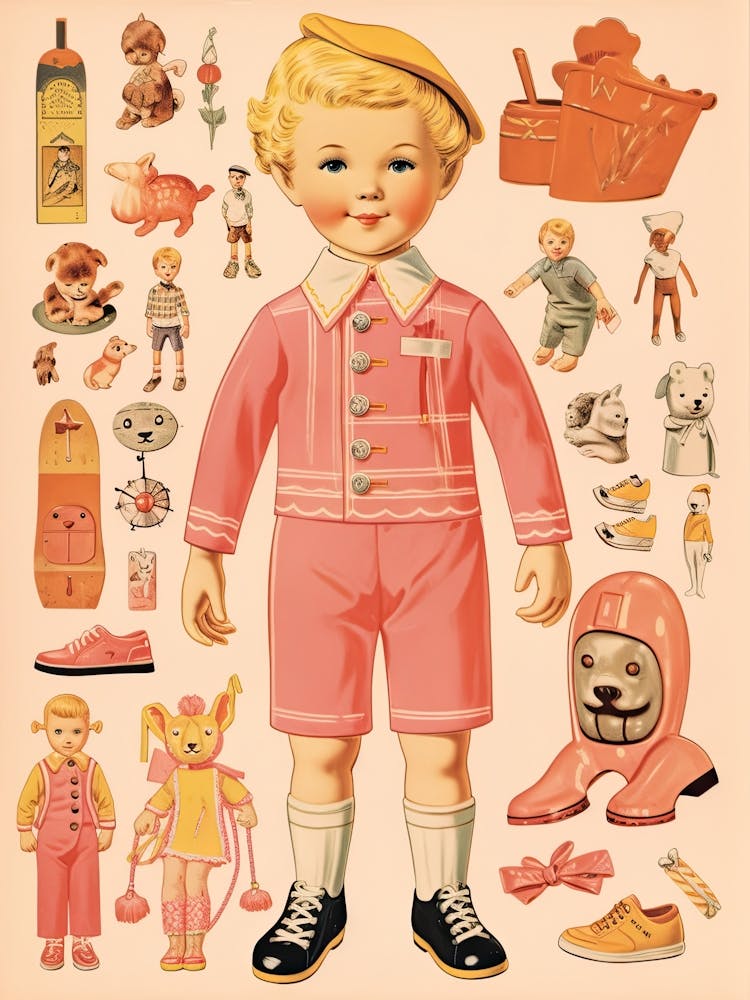 Vintage Paper Doll Boy Kitsch 7