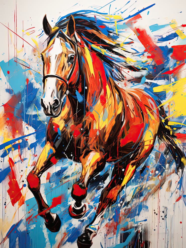 Horse Painting In The Style Of Abstract Expressionist 3