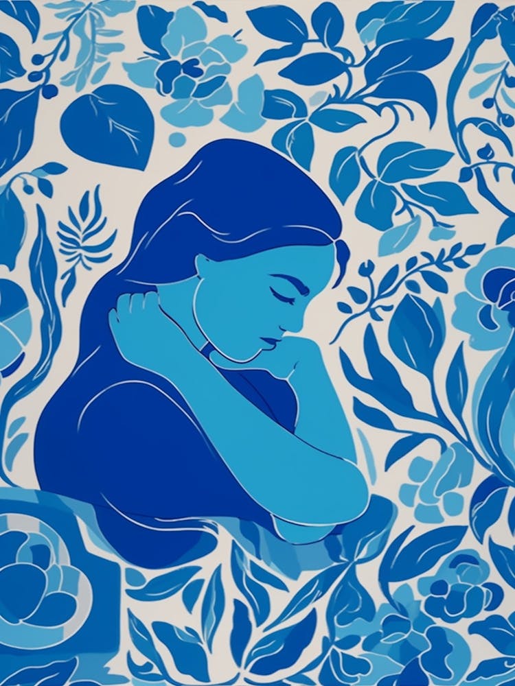 Blaue Frau Silhouette 9