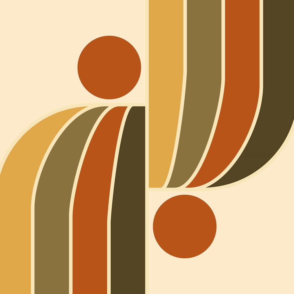 Arch Midcentury Modern Abstract Pattern Vxii In Sage Earthy Brown 02