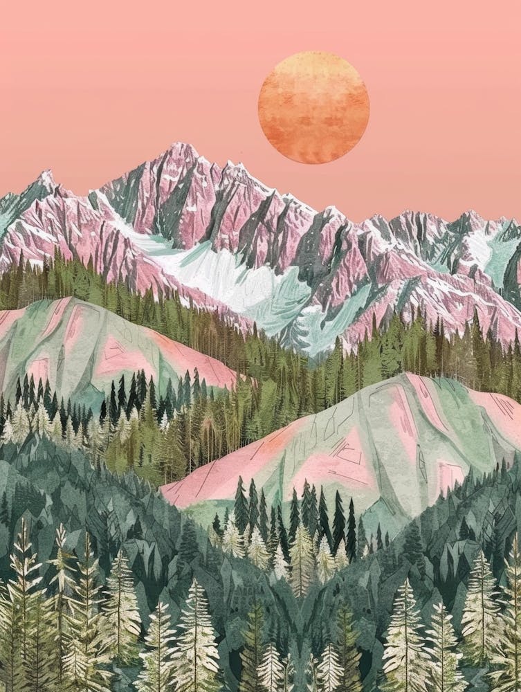 Pink Mountains Canvas Print