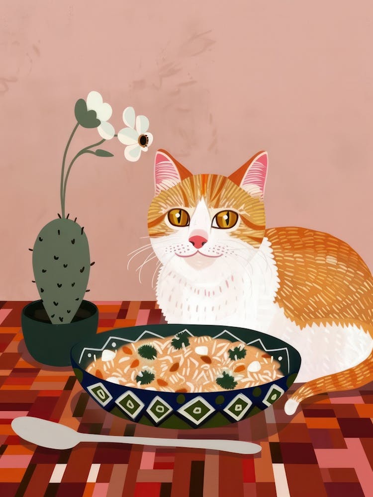 Cat And Mexican Food 4
