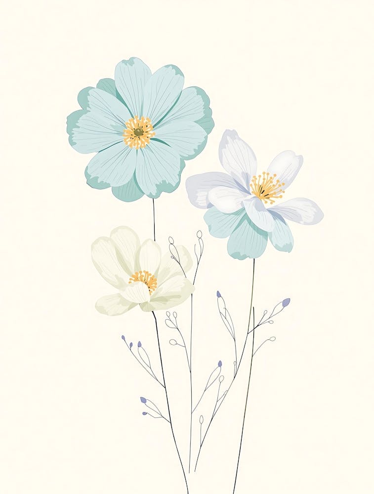 Minimalist Botanical Charm with Delicate Petals