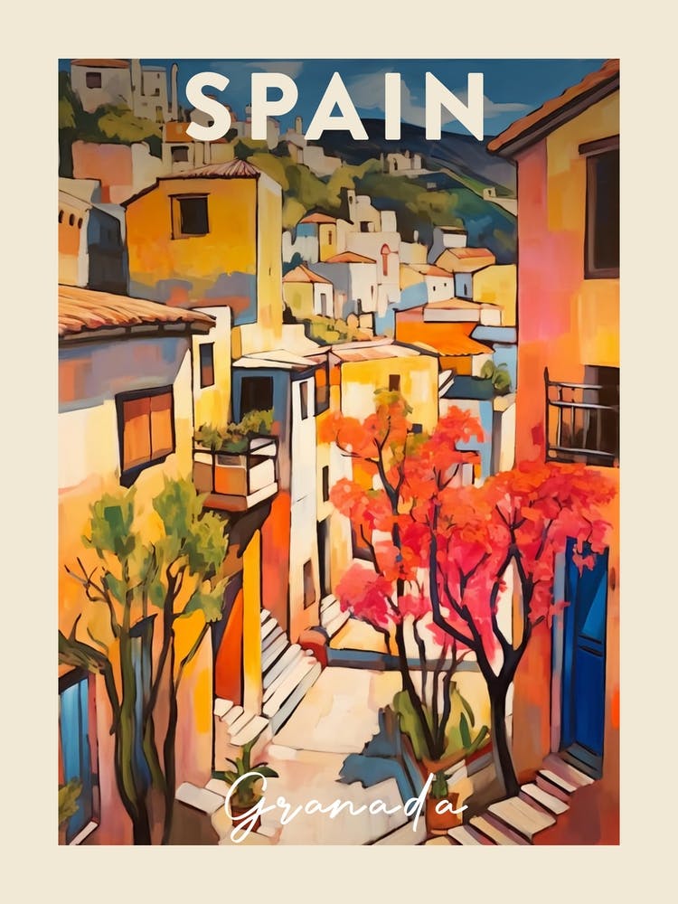Granada Spain 2 Fauvist Painting  Travel Poster