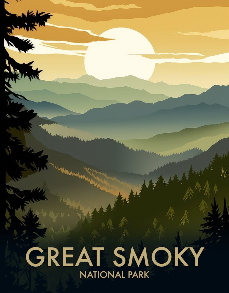 Great Smoky National Park Affiche de Voyage Vintage 13