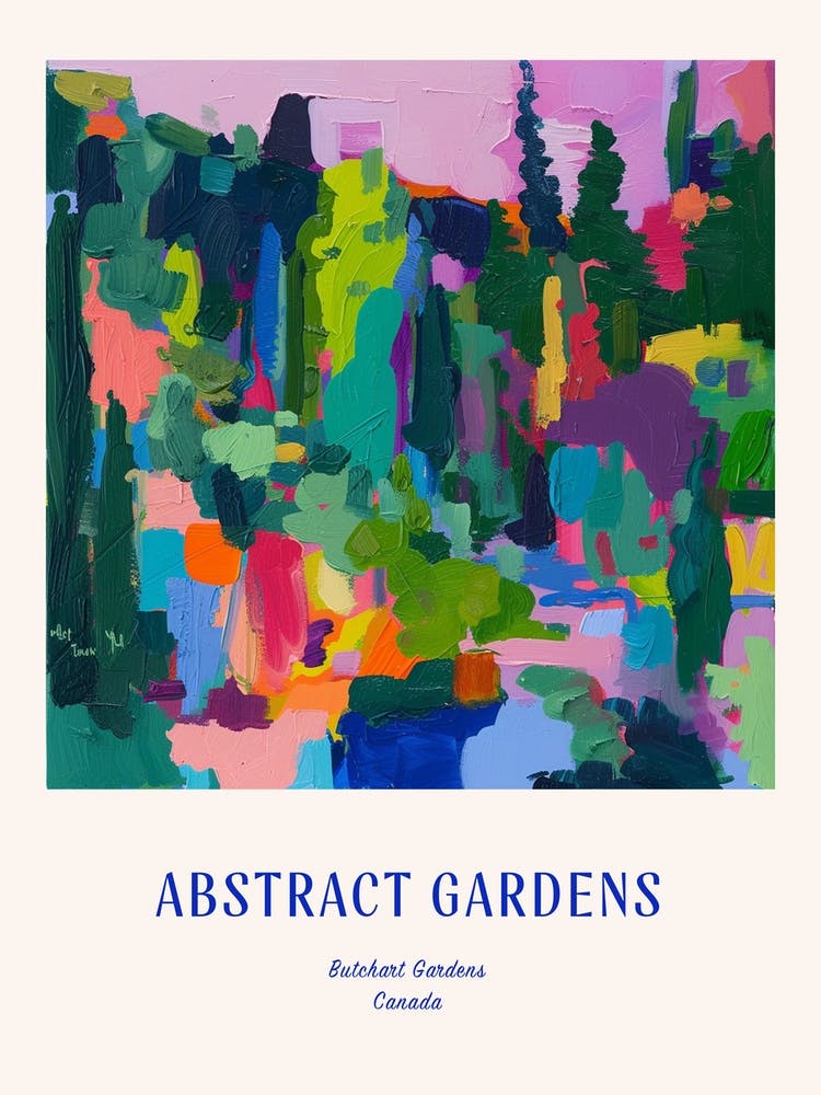 Colourful Gardens Butchart Gardens Canada 3 Blue Poster