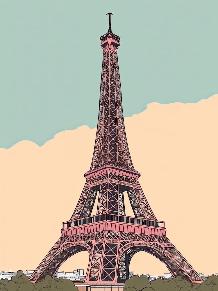 The Eiffel Tower Paris Travel Illustration 2