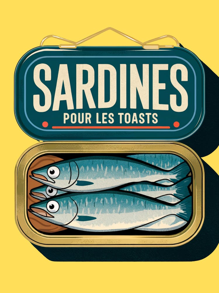 Vintage Sardines Pour Les Toasts, Yellow