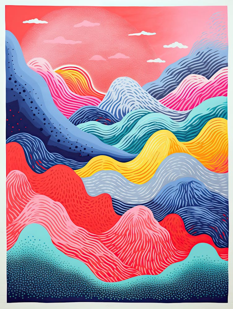 Neon Spirals Futuristic Biomorphic Art