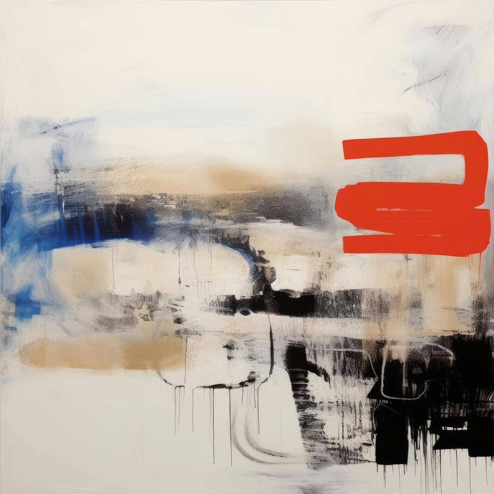 Touch Of Red Contemporary Landscape 2