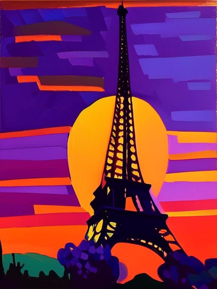 Eiffel Tower Matisse Inspired Sunrise