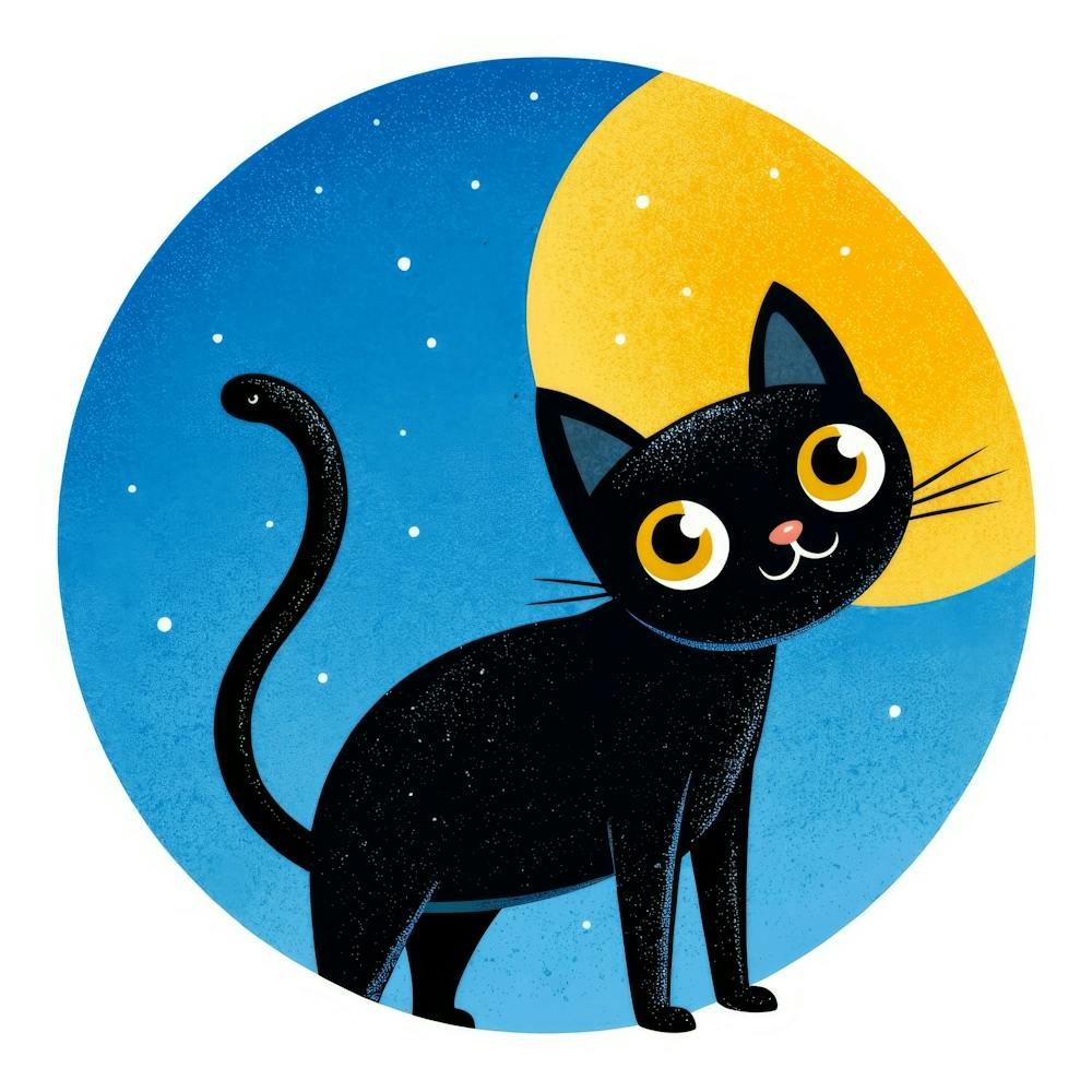 Black Cat In The Moonlight 1
