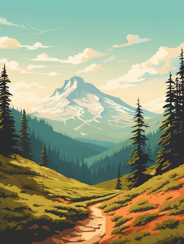 Pacific Northwest Trail Usa 1 Hiking Trail Landscape
