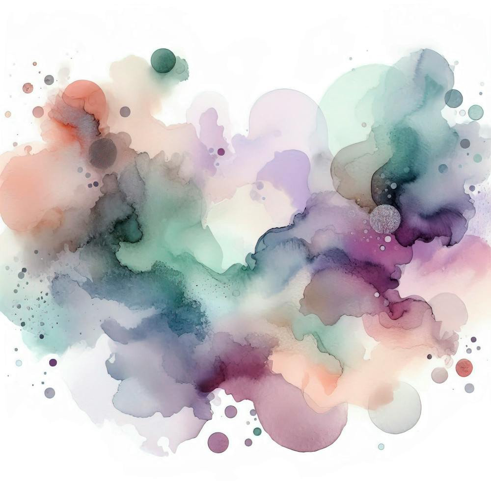 Abstract Watercolor Lilac Sage Lilac Olive Light Lilac