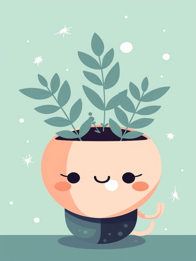Plant Pot Kawaii Illustration 1