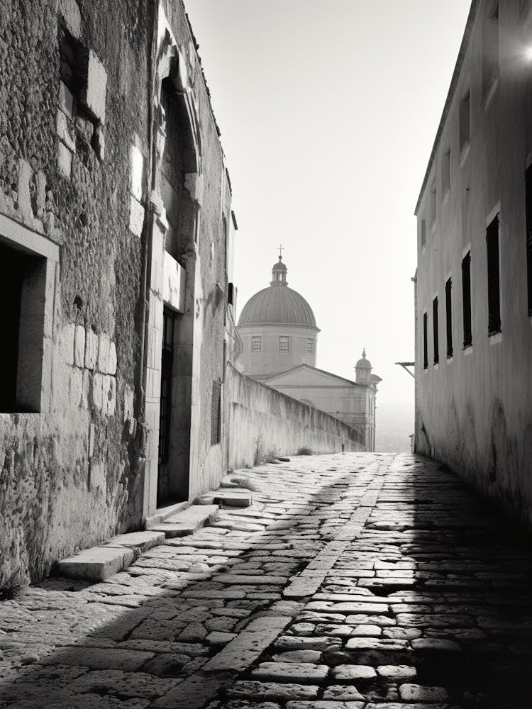 Pula, Croatia, Black And White Old Photo 3