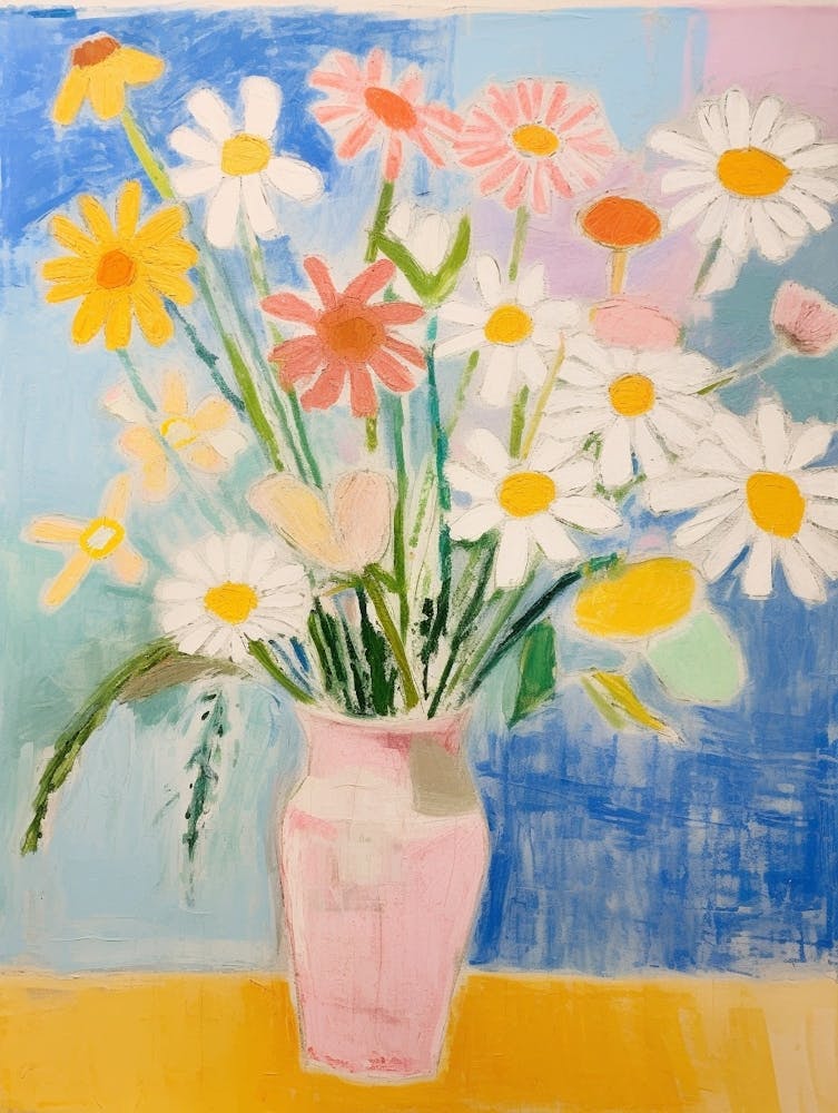 Blumenbild Fauvistischer Stil Margerite 2