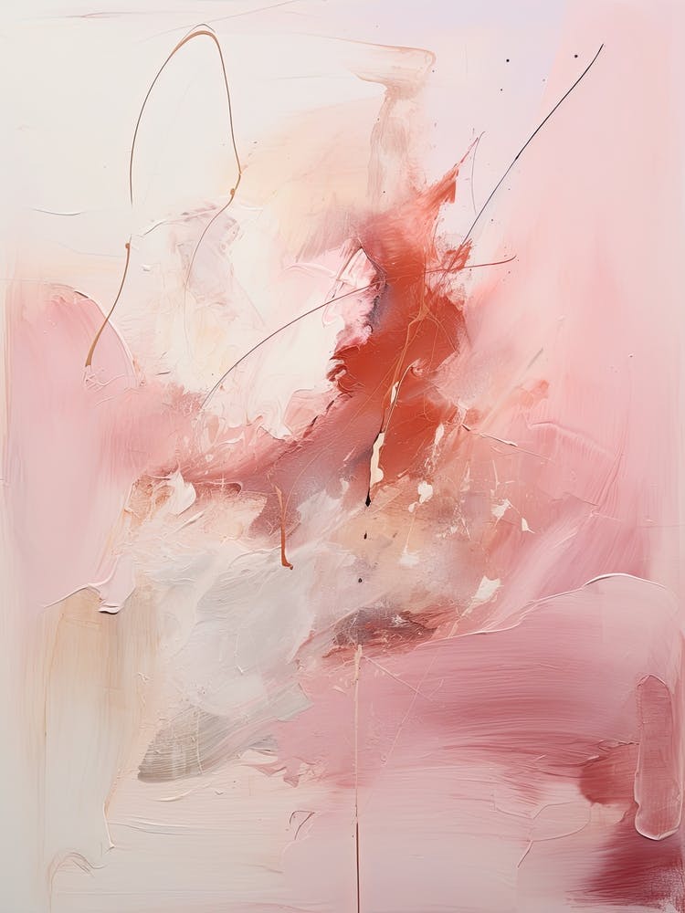 Muted Pink Tones, Abstract Raw Painting 2