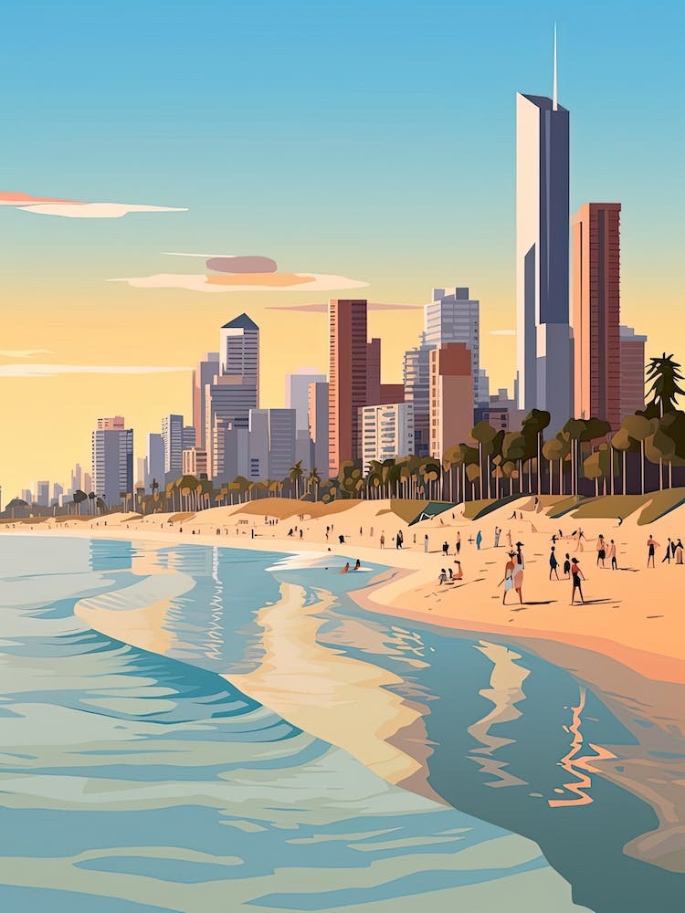 Gold Coast, Australia, Grafische Illustration 4