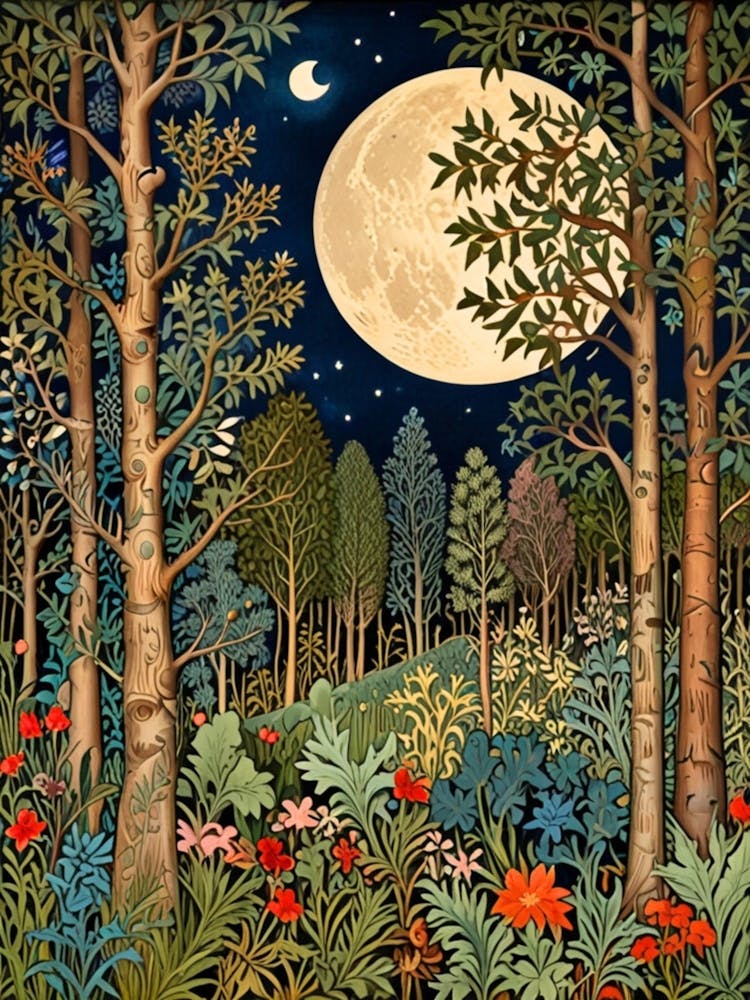 William Morris Moonlight In The Forest 129