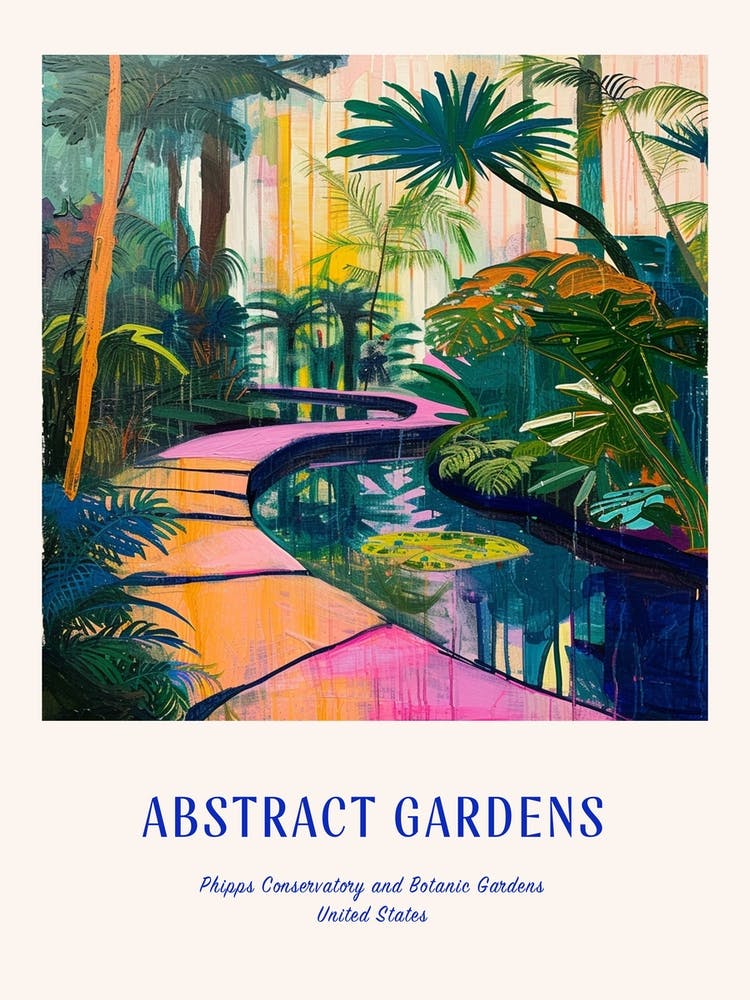 Colourful Gardens Phipps Conservatory And Botanic Gardens Usa 1 Blue Poster