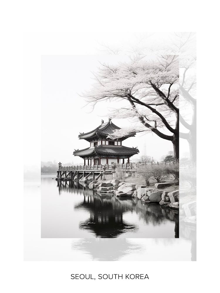 Poster Of Seoul, South Korea, Black And White Old Photo 3