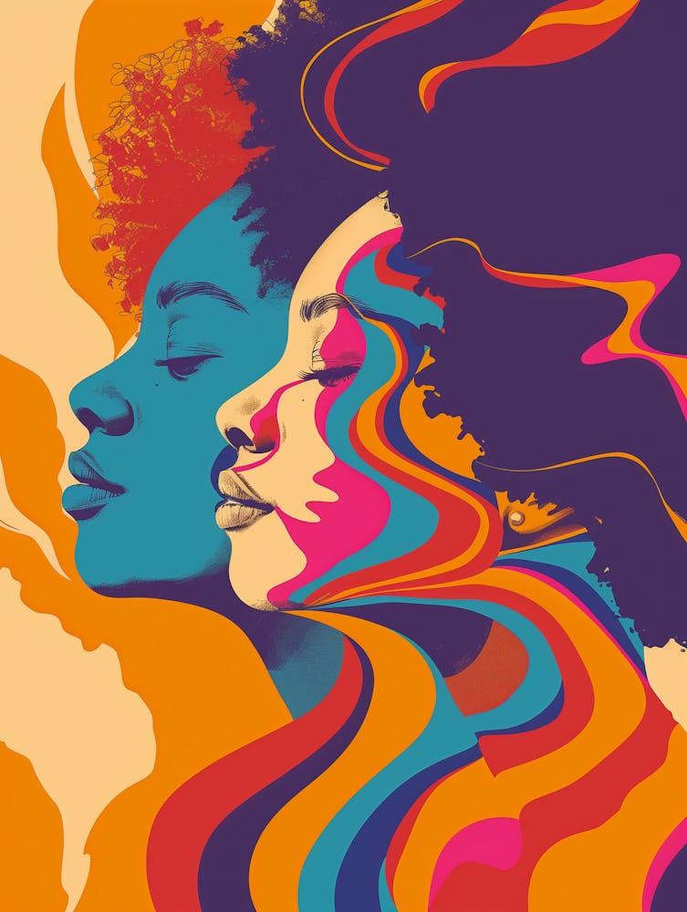 Two Women With Colorful Hair
