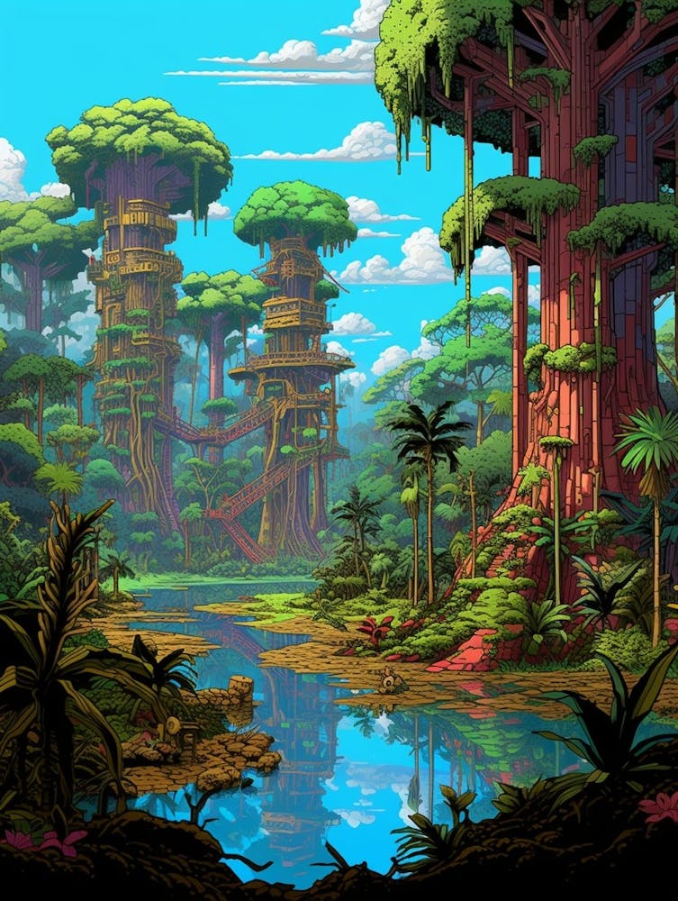 Tambopata National Park Pixel Art 2