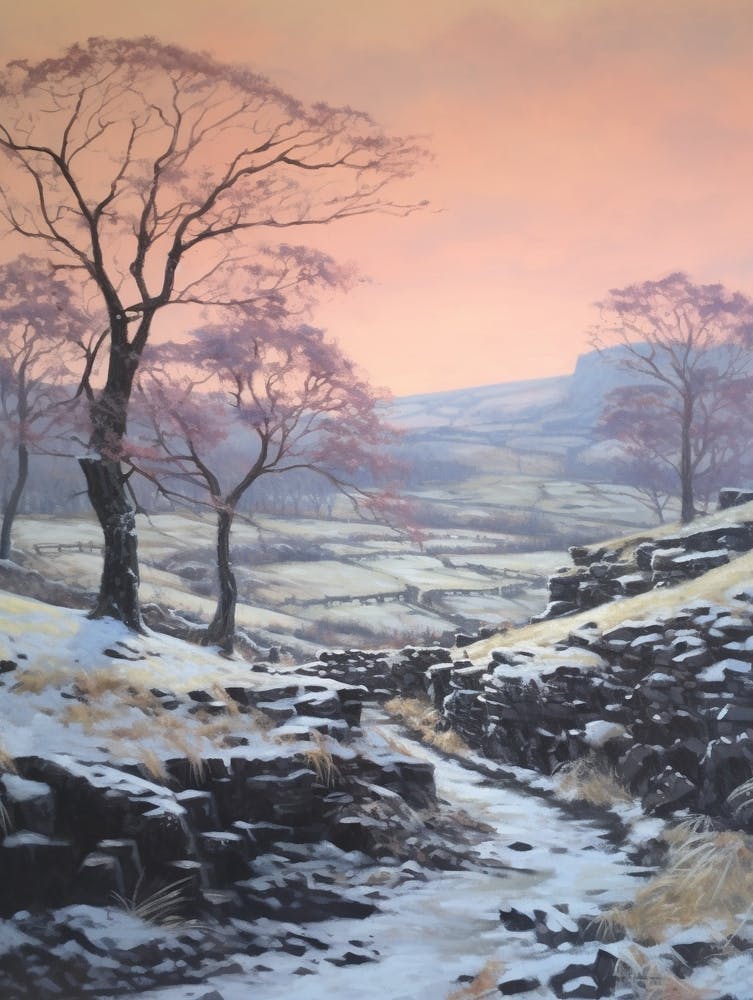 Dreamy Winter Painting Dartmoor National Park England 3
