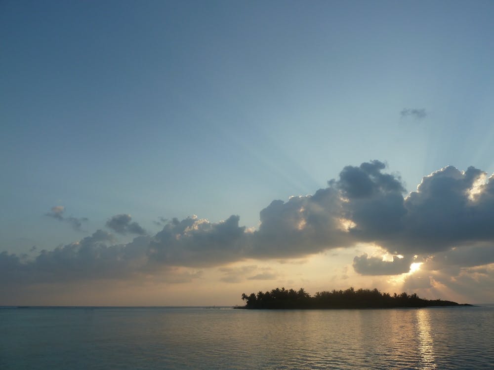 Sunset Over Island, Maldives | Seascape Photography