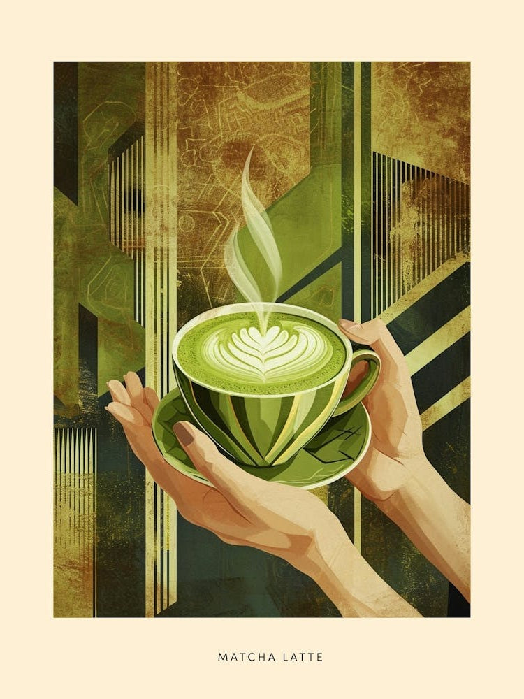 Matcha Latte Art Deco Poster 2
