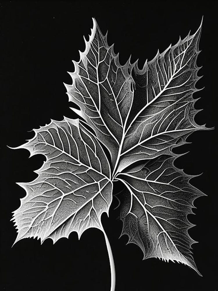 Sweet Gum Leaf Linocut 1