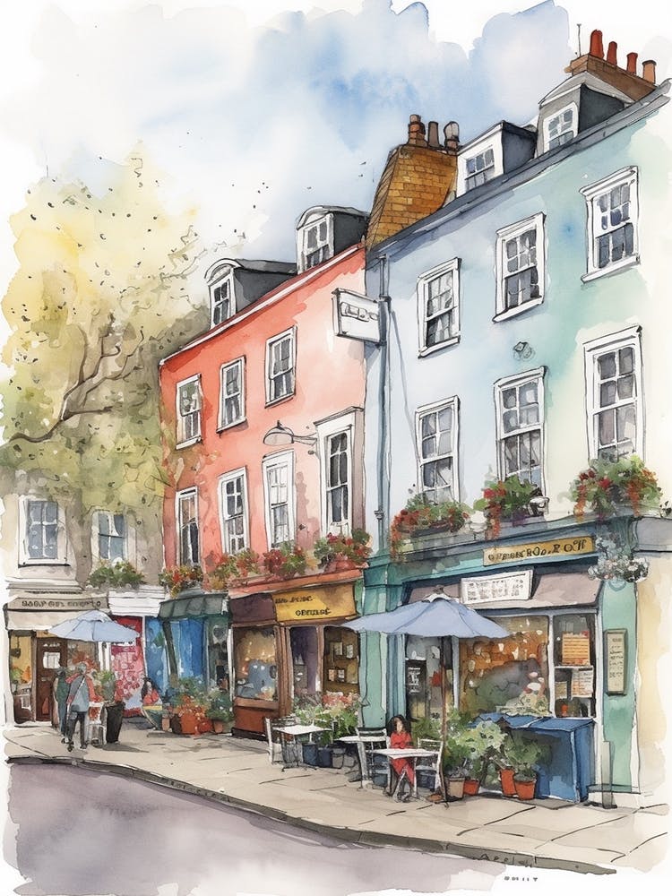 Camden London Neighborhood, Watercolour 2