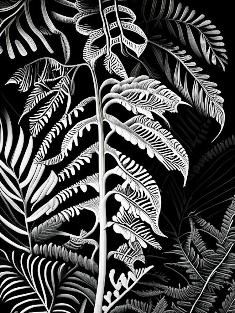 Mother Fern Linocut
