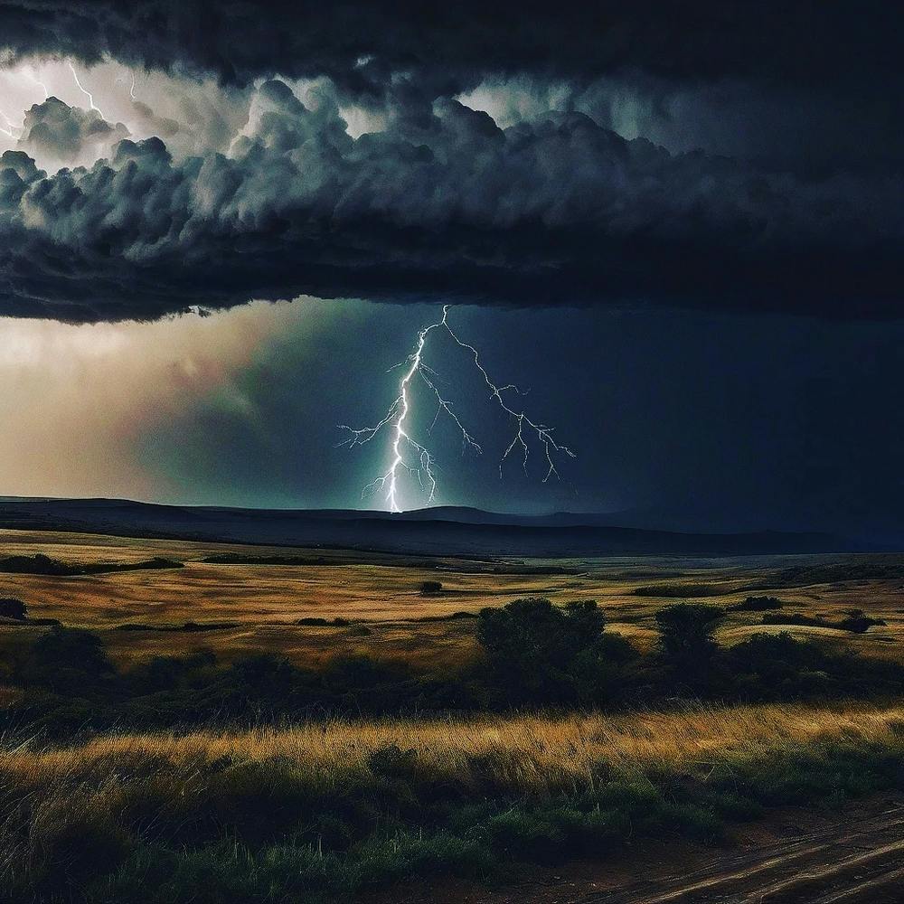 Lightning Over The Plains