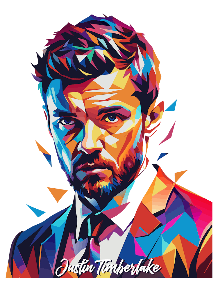 Justin Timberlake 03 Portrait Music Icon Style WPAP Pop Art