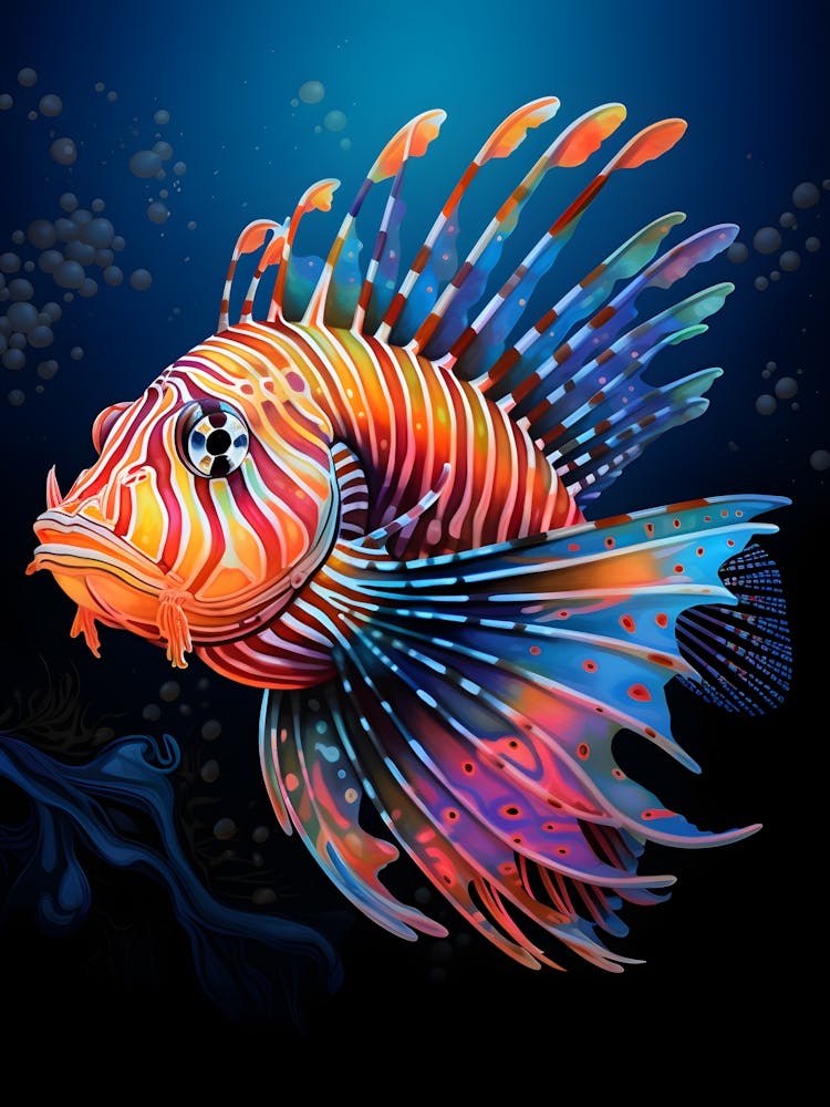 Colourful Lionfish Art