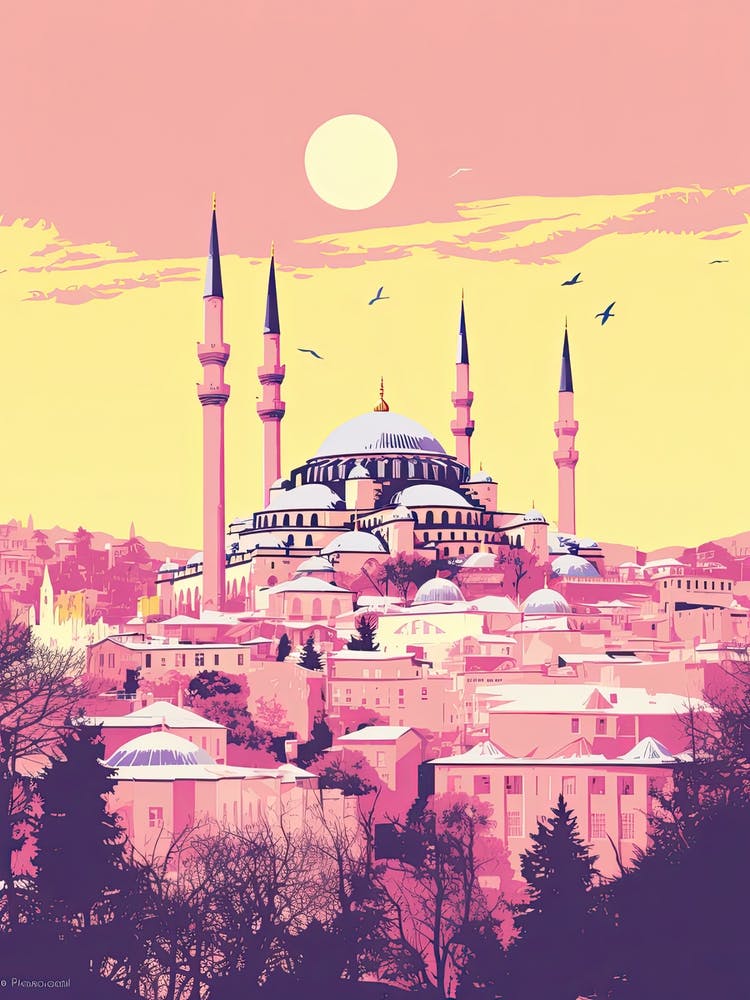Istanbul In Risograph Style 4