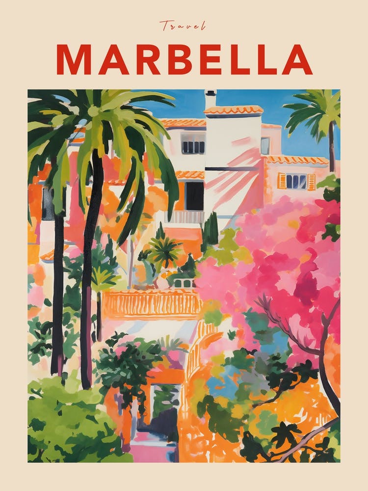 Marbella Spain 2 Fauvist Travel Poster
