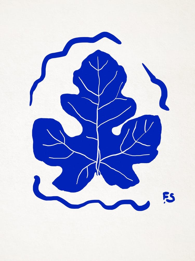 Feuille de figuier en bleu