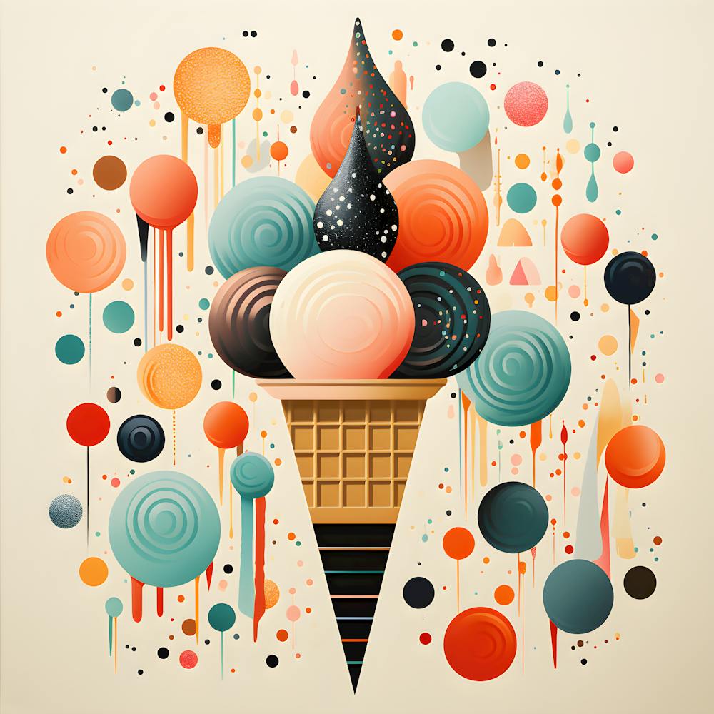 Modern Treats Abstract Ice Cream Art For Kitchens
