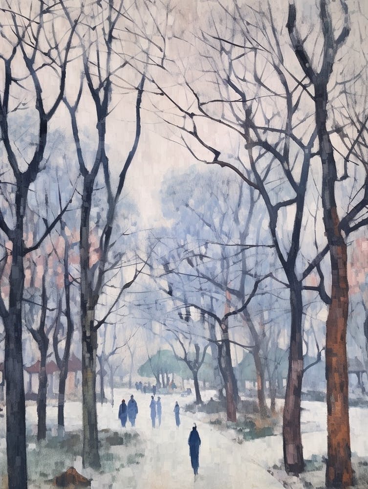 Winter City Park Painting Yoyogi Park Taipei Taiwan 1