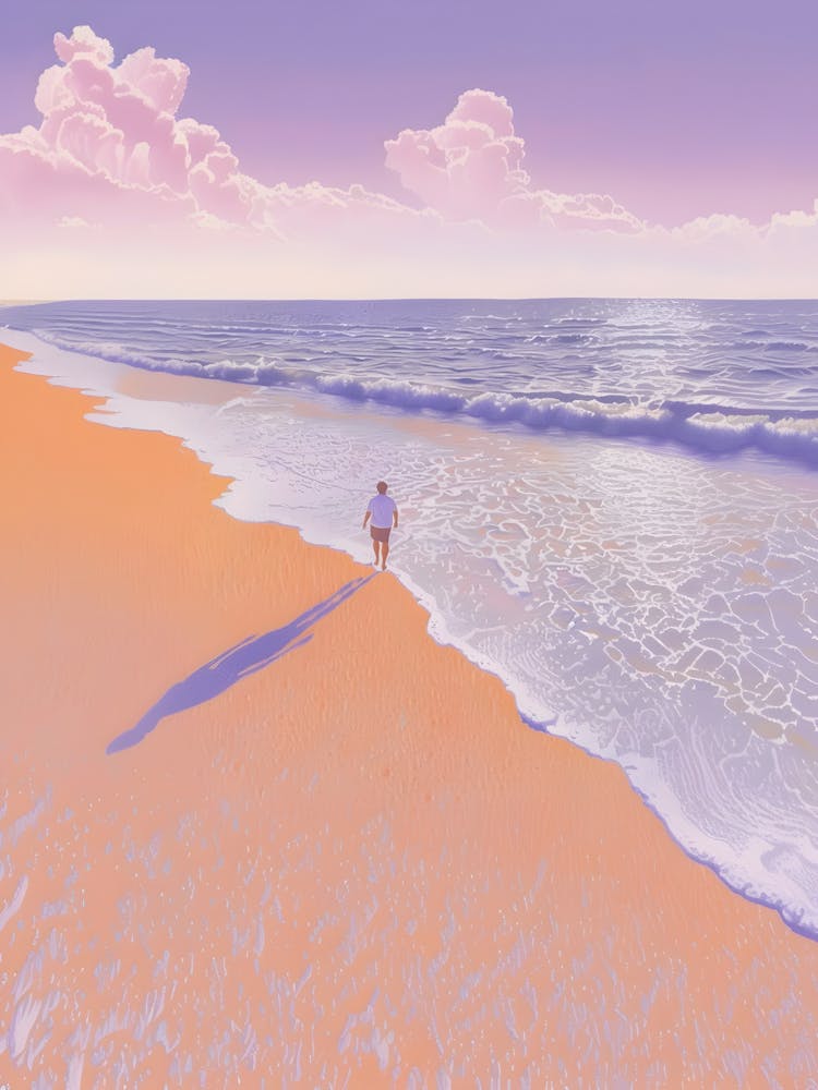 Man Walking On The Beach 1