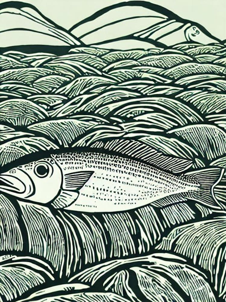 Herring Linocut