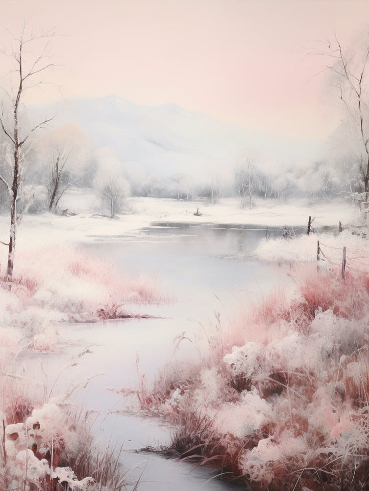 Dreamy Winter Painting Lake District National Park United Kingdom 1